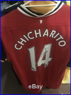 Javier Hernandez Chicharito 14 Manchester United Signed Shirt Nike M 2011 /12