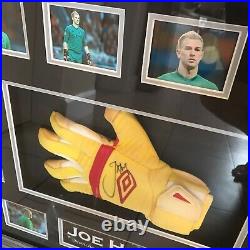 Joe Hart Signed Match Worn Manchester City Glove- Framed