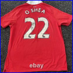 John O'Shea Signed Official Manchester United 10/11 Home Shirt WITH COA