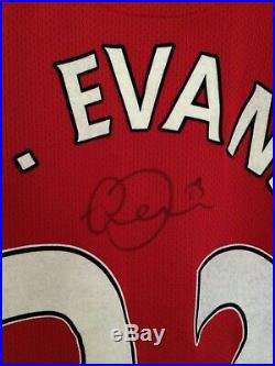Jonny Evans Manchester United Match Issue Shirt Signed