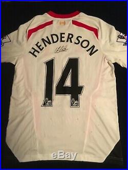 Jordan Henderson signed Liverpool FC match worn shirt v Manchester United