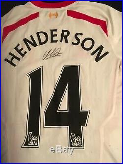 Jordan Henderson signed Liverpool FC match worn shirt v Manchester United