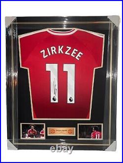 Joshua Zirkzee Signed Manchester United 24/25 Home Shirt- Deluxe Framed