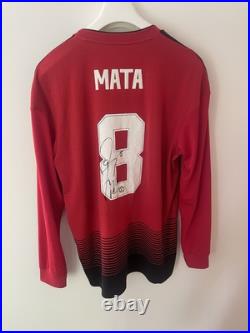 Juan Mata Signed Manchester United Football Club Shirt 2018/19 Long Sleeve COA