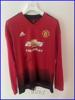 Juan Mata Signed Manchester United Football Club Shirt 2018/19 Long Sleeve COA