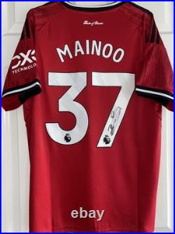 KOBBIE MAINOO Signed 2025/26 Manchester United Football Shirt EXACT PROOF