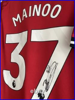KOBBIE MAINOO Signed 2025/26 Manchester United Football Shirt EXACT PROOF