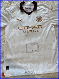 Kevin De Bruyne Signed Manchester City Away Shirt 23/24 With COA