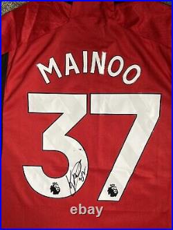 Kobbie Mainoo #37 Hand Signed Manchester United 23/24 Football Shirt with COA