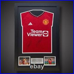 Kobbie Mainoo & Alejandro Garnacho Signed Manchester United Framed Shirt £299