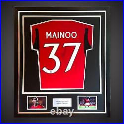 Kobbie Mainoo Hand Signed & Deluxe Framed Manchester United Football Shirt £399