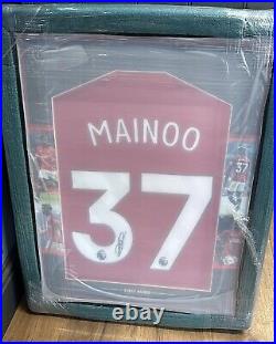 Kobbie Mainoo Hand Signed & Framed Manchester United Football Shirt