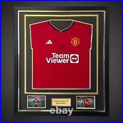 Kobbie Mainoo Signed & Deluxe Framed Manchester United Shirt £325 1 Only