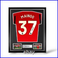 Kobbie Mainoo Signed Manchester United 23/24 Home Shirt- Deluxe Framed