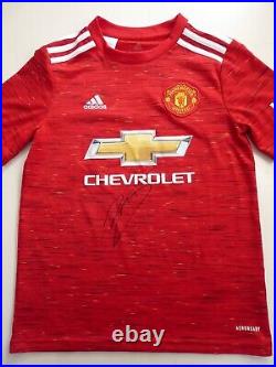 Kobbie Mainoo Signed Manchester United Shirt Football, Autograph, MUFC