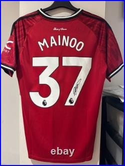 Kobbie Mainoo signed 25 26 Manchester United home shirt jersey photo proof COA