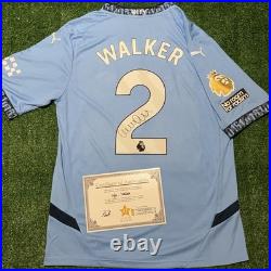 Kyle Walker Hand Signed Manchester City 24/25 Home Shirt with EXACT VIDEO PROOF