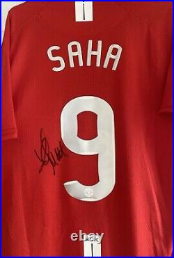 LOUIS SAHA Signed Manchester United 2008 Champions League shirt PROOF Man Utd