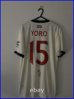 Leny Yoro Signed Manchester United 24/25 Away Shirt With COA and Photo Proof