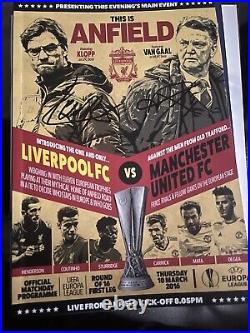 Liverpool V Manchester United (10/03/2016) Europa League Hand Signed Programme