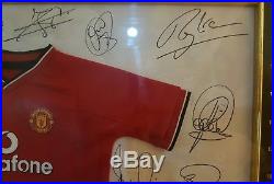 Lot 183 Signed Mini Manchester United Shirt signed by full squad 2001/2002