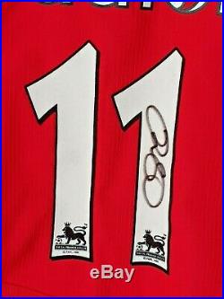 Lot 51 Signed Manchester United Shirt Ryan Giggs small 11 on front of shirt