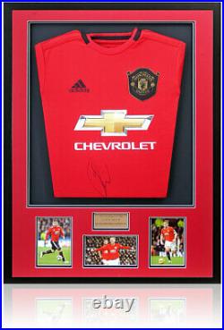 Luke Shaw Hand Signed Manchester United Home Shirt AFTAL Certified
