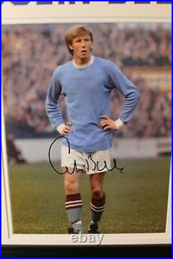 MANCHESTER CITY Colin Bell Framed SIGNED Autograph Photo Display COA Man City