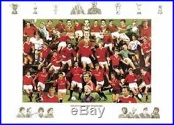 MANCHESTER UNITED ART PRINT HAND SIGNED BY 27 Stars. Crazy Value £199