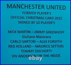 MANCHESTER UNITED Christmas Card 2015 SIGNED 10 FORMER PLAYERS COA RARE GENUINE MANCHESTER UNITED Christmas Card 2015 SIGNED 10 FORMER PLAYERS COA RARE GENUINE