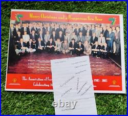 MANCHESTER UNITED Christmas Card 2015 SIGNED 10 FORMER PLAYERS COA RARE GENUINE MANCHESTER UNITED Christmas Card 2015 SIGNED 10 FORMER PLAYERS COA RARE GENUINE
