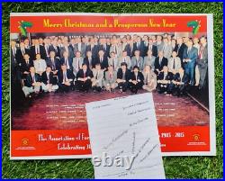 MANCHESTER UNITED Christmas Card 2015 SIGNED 10 FORMER PLAYERS COA RARE GENUINE MANCHESTER UNITED Christmas Card 2015 SIGNED 10 FORMER PLAYERS COA RARE GENUINE