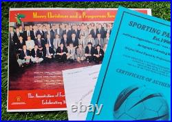 MANCHESTER UNITED Christmas Card 2015 SIGNED 10 FORMER PLAYERS COA RARE GENUINE MANCHESTER UNITED Christmas Card 2015 SIGNED 10 FORMER PLAYERS COA RARE GENUINE
