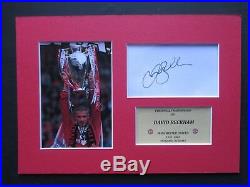MANCHESTER UNITED DAVID BECKHAM GENUINE HAND SIGNED A4 MOUNTED CARD withPHOTO- COA