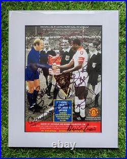 MANCHESTER UNITED DINNER MENU Cover 2016 SIGNED BY 10 FORMER PLAYERS COA RARE MANCHESTER UNITED DINNER MENU Cover 2016 SIGNED BY 10 FORMER PLAYERS COA RARE