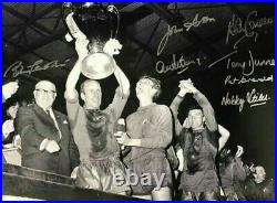 MANCHESTER UNITED EUROPEAN CUP 1968 16x12 FOOTBALL PHOTO SIGNED x 7 COA PROOF