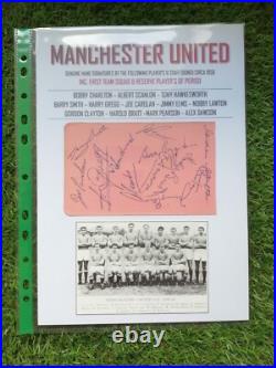 MANCHESTER UNITED SIGNED BUSBY BABES ALBUM PAGES CIRCA 1958 59 x 12 PLAYER'S