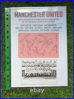MANCHESTER UNITED SIGNED BUSBY BABES ALBUM PAGES CIRCA 1958 59 x 12 PLAYER'S