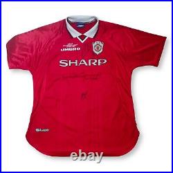 MANCHESTER UNITED Signed Shurt Autograph UMBRO 1999 Champions League Winners