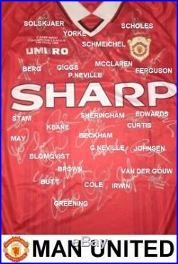 MANCHESTER UNITED TREBLE 1999 Champions League Final Signed Shirt! Ferguson