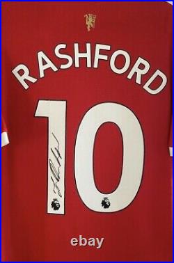 MARCUS RASHFORD Signed Manchester United Football Shirt PROOF Man Utd England U
