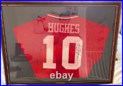 MARK HUGHES signed Manchester United shirt framed football MAN U official 90s uk