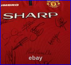 MUFC Certificate Of Authenticity, Manchester United 1998-1999 Squad Signed Shirt