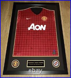 MUFC Hologram COA Framed Ferguson's 2012-13 Squad Signed Manchester United Shirt