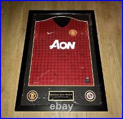 MUFC Hologram COA Framed Ferguson's 2012-13 Squad Signed Manchester United Shirt