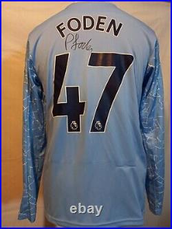 Manchester City Number 47 Home Man City Shirt Signed Phil Foden Manchester City Number 47 Home Man City Shirt Signed Phil Foden
