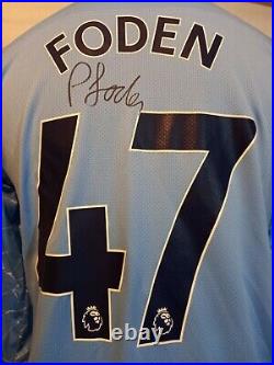 Manchester City Number 47 Home Man City Shirt Signed Phil Foden Manchester City Number 47 Home Man City Shirt Signed Phil Foden