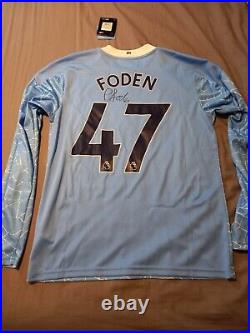 Manchester City Number 47 Home Man City Shirt Signed Phil Foden Manchester City Number 47 Home Man City Shirt Signed Phil Foden