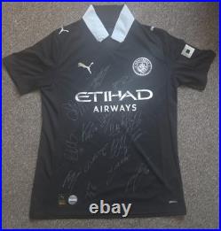 Manchester City Team Signed Official 2025-2026 Away Shirt Club COA