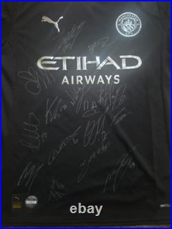Manchester City Team Signed Official 2025-2026 Away Shirt Club COA
